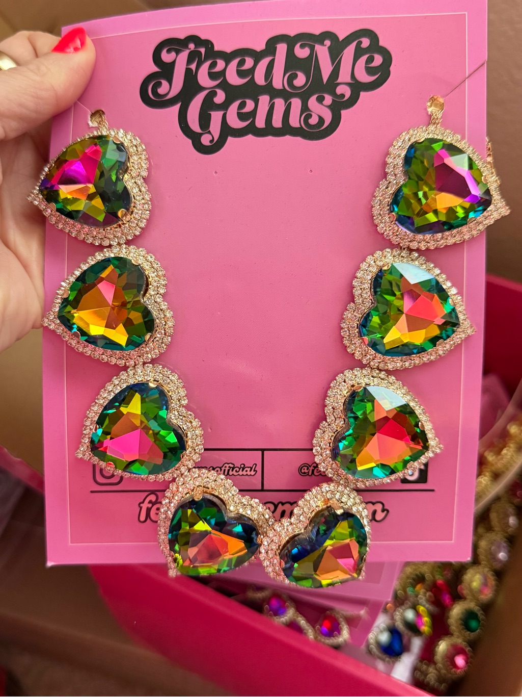 Feed Me Gems Jumbo Volcano Heart Necklace